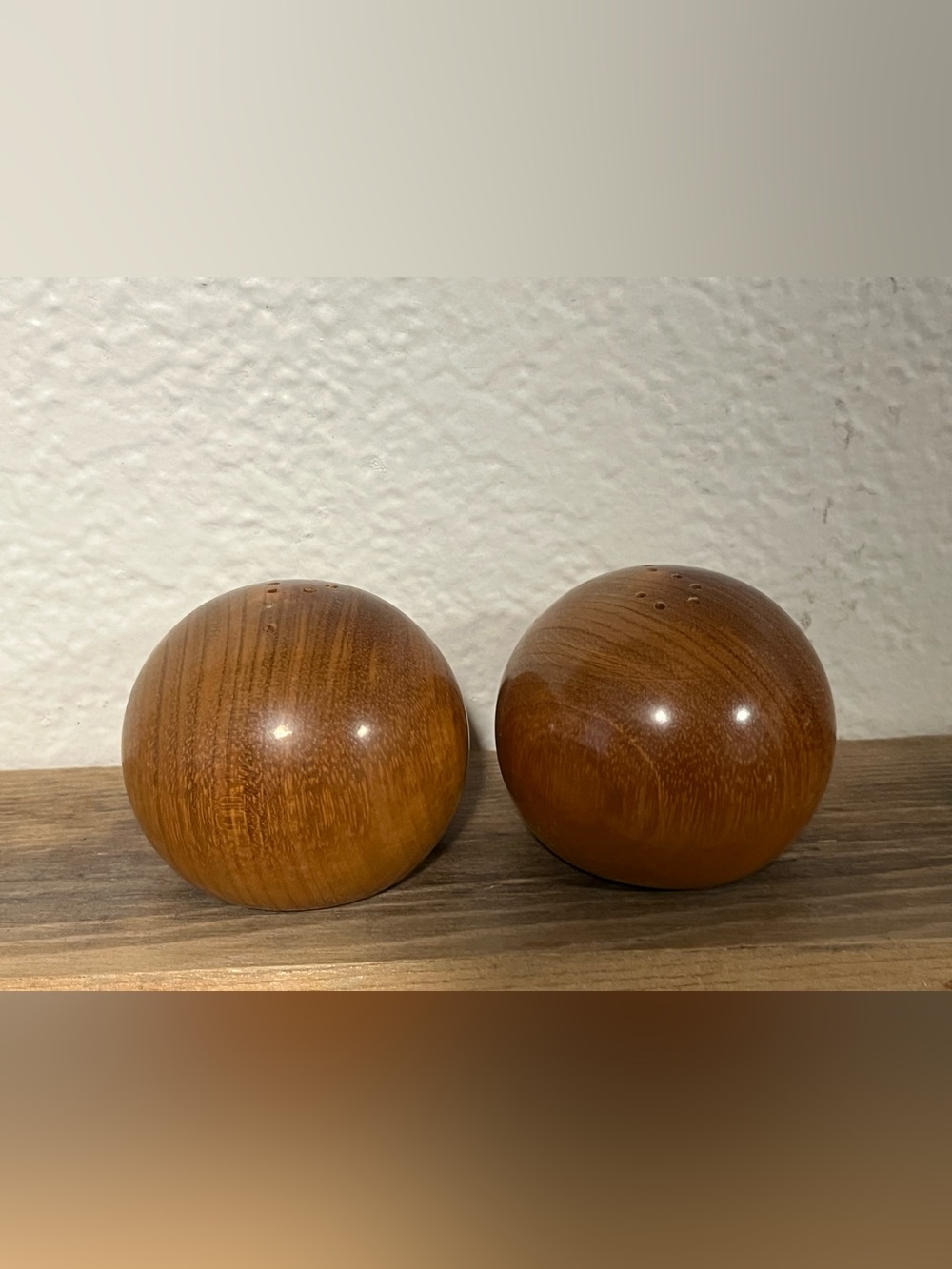 Classic Brown Wooden Sphere Salt and Pepper Shakers - Home Accents MCM